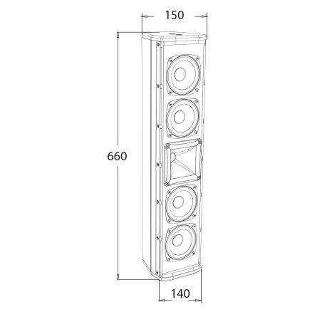 Enceintes murales extérieur - Audiophony PA - Sline441W (BLANC)