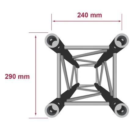 Structures Alu Quatro 290 Charge Lourde Silver - ConteStage - QUATRO-200