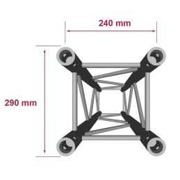 	Structures Alu Quatro 290 Charge Lourde Silver - ConteStage - QUATRO-300