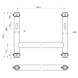 	Structures Alu Tube 50mm Black - ConteStage - BT-TRUSS H-Frame BLK 750×415