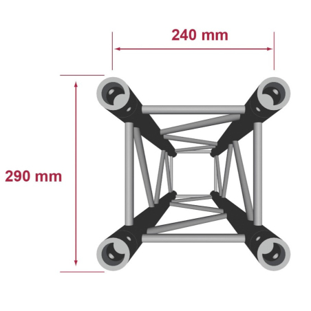 Structures Alu Quatro 290 Charge Lourde Black - ConteStage - QUATRO-300 BLK